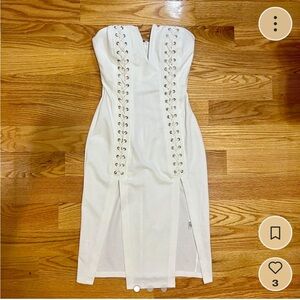 White padded tube dress